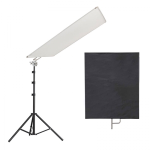 2-in-1 Reflektor SET weiß & schwarz 75x90 cm mit Studiostativ 240 cm 